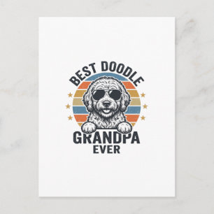 Postal Mejor diseño de camiseta de perro vintage Abuelo D