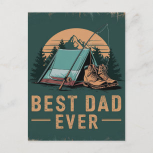 Postal Mejor Diseño de Camping de Papá Ever