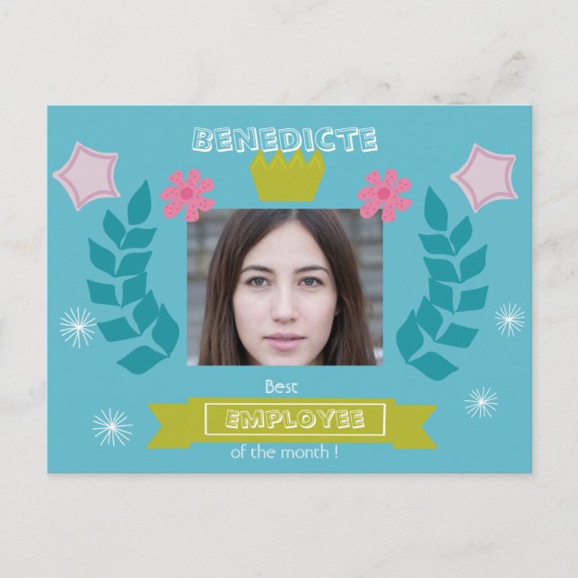 Postal Mejor empleado del mes - felicitaciones - trabajo  (Anverso)