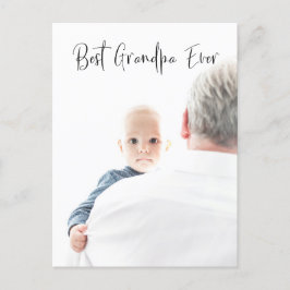 Postal Mejor guión de foto Personalizado del abuelo moder