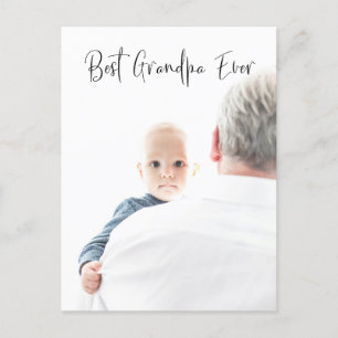 Postal Mejor guión de foto Personalizado del abuelo moder