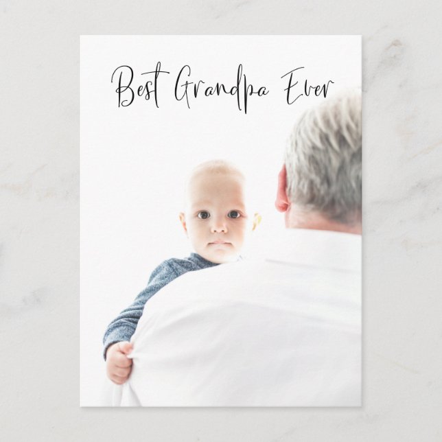 Postal Mejor guión de foto Personalizado del abuelo moder (Anverso)
