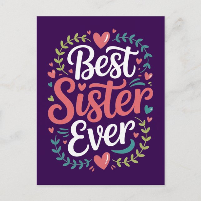 Postal Mejor Hermana del Mundo (Anverso)