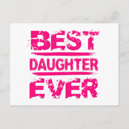 Postal Mejor HIJA Estilo Grunge Texto Rosa A01