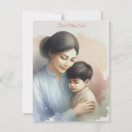 Postal Mejor Ilustracion acuarela de Mamá Nunca