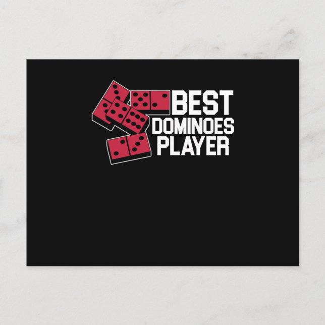 Postal Mejor Jugador Dominoes Tiles Puzzler Game Gift (Anverso)