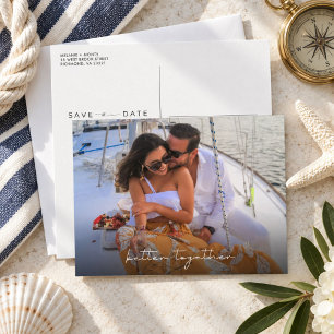 Postal Mejor Juntos Foto Boda Guardar la Fecha
