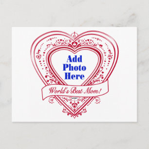 Postal Mejor madre del mundo! Corazones rojos de foto