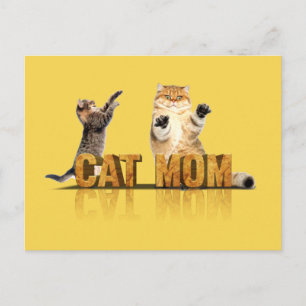 Postal Mejor mamá de gatos   regalo de mamá de gato