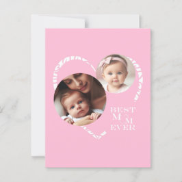 Postal "Mejor mamá de todos los tiempos" de 3 fotos de co
