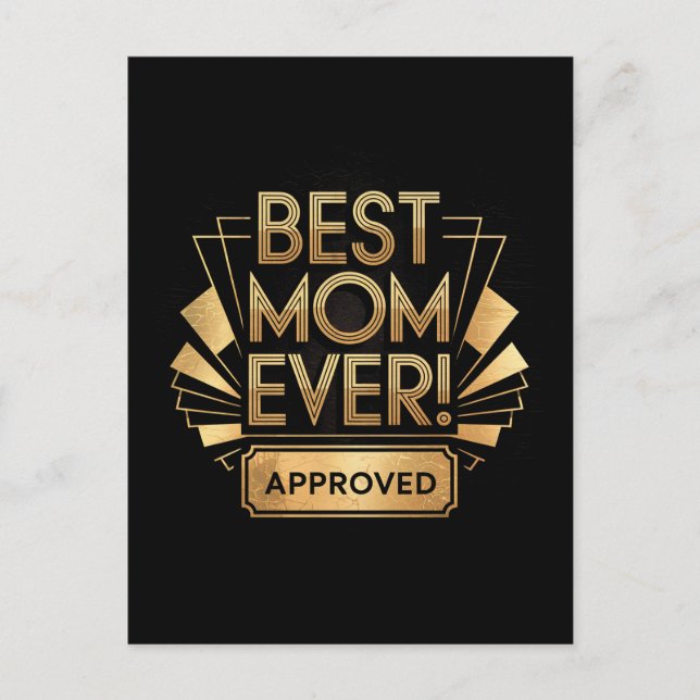 Postal Mejor Mamá del Mundo, Aprobado - Diseño de Texto D (Anverso)