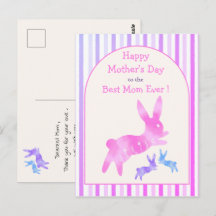 Mejor Mamá del Mundo Conejito Rosa Día de la Madre