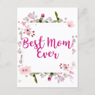 Postal Mejor Mamá del Mundo Floral Día de la Madre