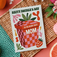 Mejor Mamá Fresa Pun Fresa Retro Día de la Madre