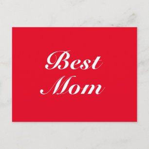 Postal Mejor mamá, madre, día de la madre, blanco rojo