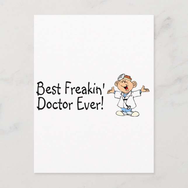 Postal Mejor Médica Freakin de la historia (Anverso)