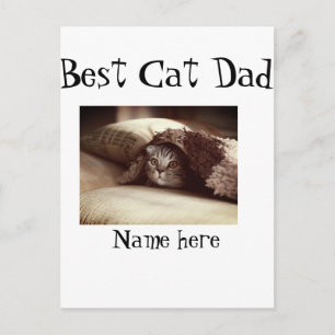 Postal mejor nombre de foto de papá gato día del padre pa