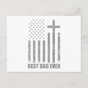 Postal Mejor Papá Cristiano Patriótico de Estados Unidos 
