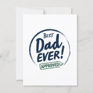 Postal Mejor papa de la historia, diseño de texto aprobad