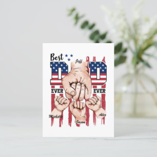 Postal Mejor Papá De Todos Los Tiempos - Fist Bump USA Fl