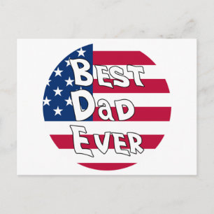 Postal Mejor papá del mundo bandera de EE. UU.