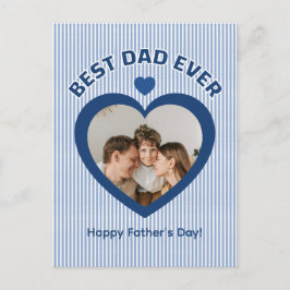 Postal Mejor Papá del Mundo Corazón Foto Plantilla Minima