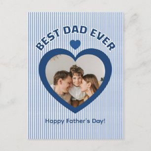 Postal Mejor Papá del Mundo Corazón Foto Plantilla Minima