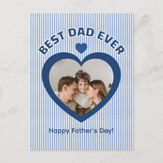 Postal Mejor Papá del Mundo Corazón Foto Plantilla Minima