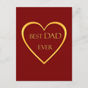 Postal Mejor papá del mundo dorado