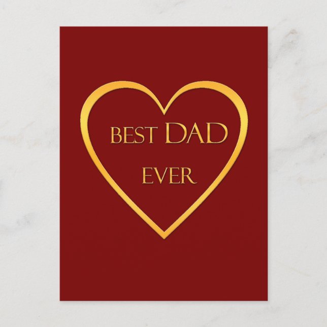 Postal Mejor papá del mundo dorado  (Anverso)