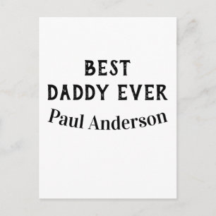 Postal Mejor papá del mundo nombre en letra negrita texto