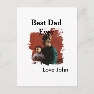 Postal Mejor papá del mundo regalo de padre nombre simple