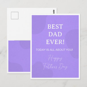 Postal Mejor Papá del Mundo - Simple Día del Padre morado