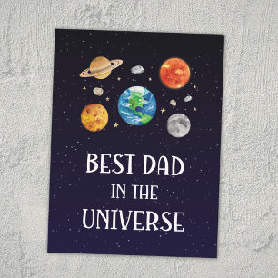 Postal Mejor Papá del Universo Cita Divertida Día del Pad