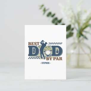 Postal Mejor Papá Por Par - Golf Dad Silhouette Design