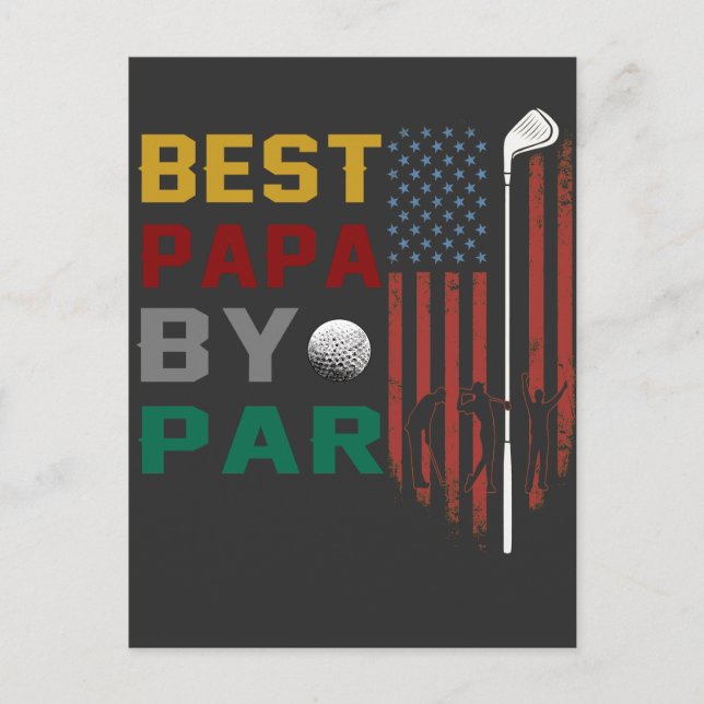 Postal mejor papá por par golf T-Shirt (Anverso)