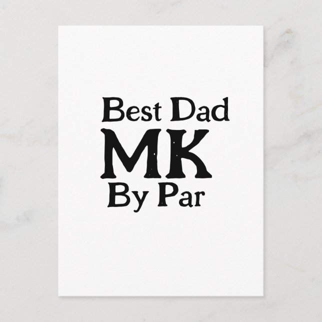 Postal Mejor papá por par monograma simple rusti del día  (Anverso)