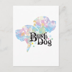 Postal Mejor Perro Gran Danés Acuarela Pastel Amante de l