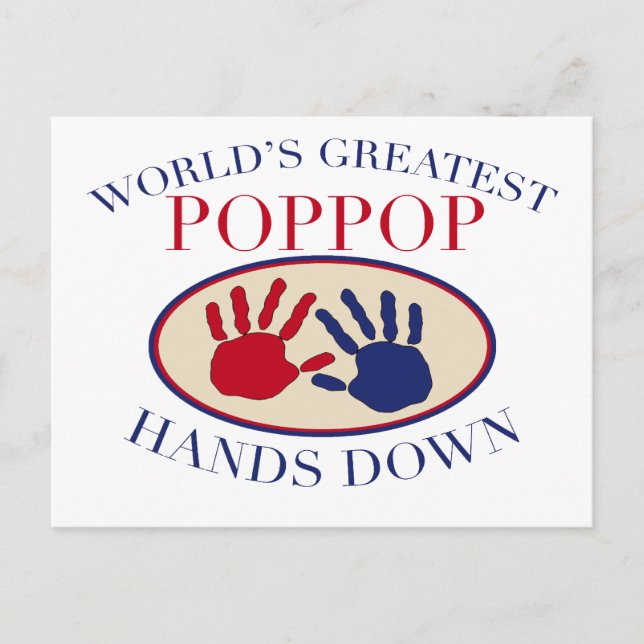 Postal Mejor PopPop Manos Abajo (Anverso)