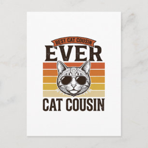 Postal Mejor primo gato de todos los tiempos Diseño de ca