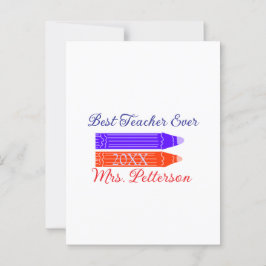 Postal Mejor profesor de lágrimas azules rojas que añada 