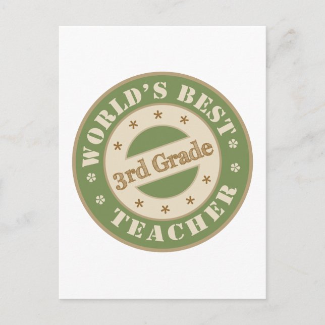 Postal Mejor profesor de tercer grado del mundo (Anverso)