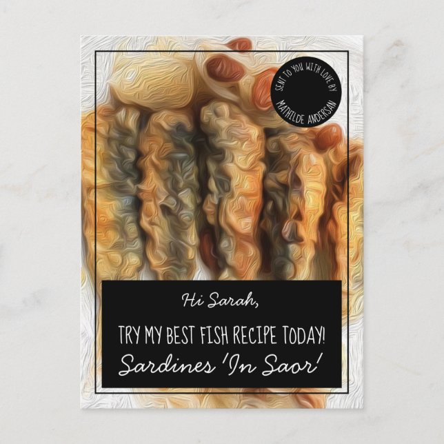 Postal Mejor Receta de Pescado Negro Personalizado (Anverso)