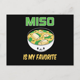 Postal Mejor regalo de amante de la sopa de miso Miso e
