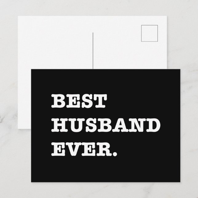 Postal Mejor regalo de marido para aniversario de San Val (Anverso / Reverso)