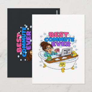 Postal  Mejor trayecto diario jamás Diseño divertido para