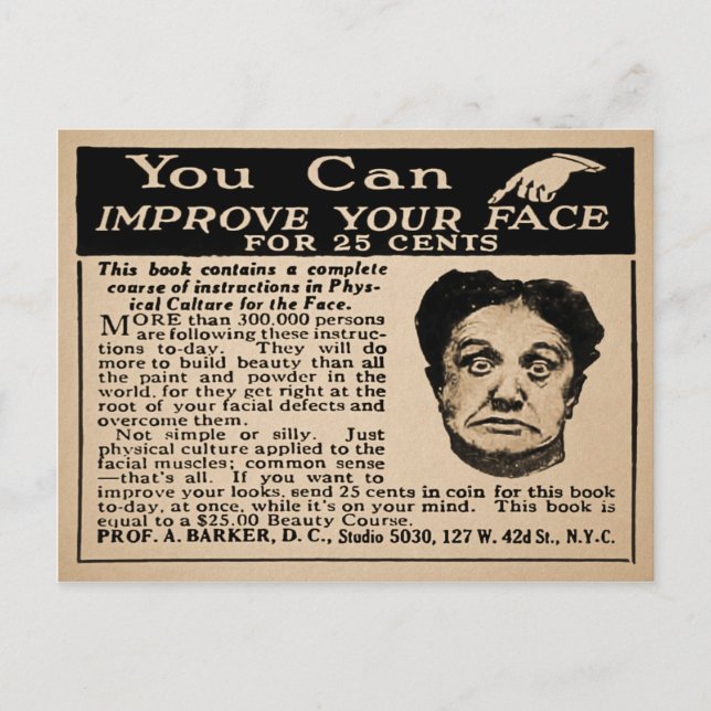 Postal Mejora tu anuncio facial (Anverso)