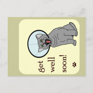 Postal Mejore pronto Gato con cono