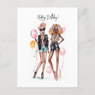 Postal Mejores amigas de cumpleaños