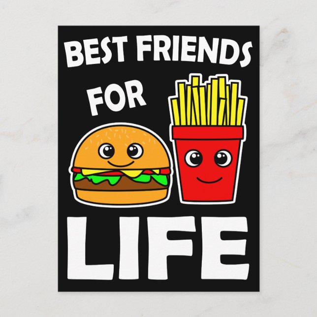Postal Mejores Amigos De La Burger Life Y Los Fries Franc (Anverso)